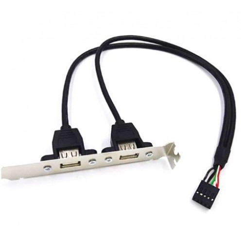 SFF PC Rear 2 x USB Port Cable with Low-Profile Bracket, Part#42Y8006, pulled – Generic