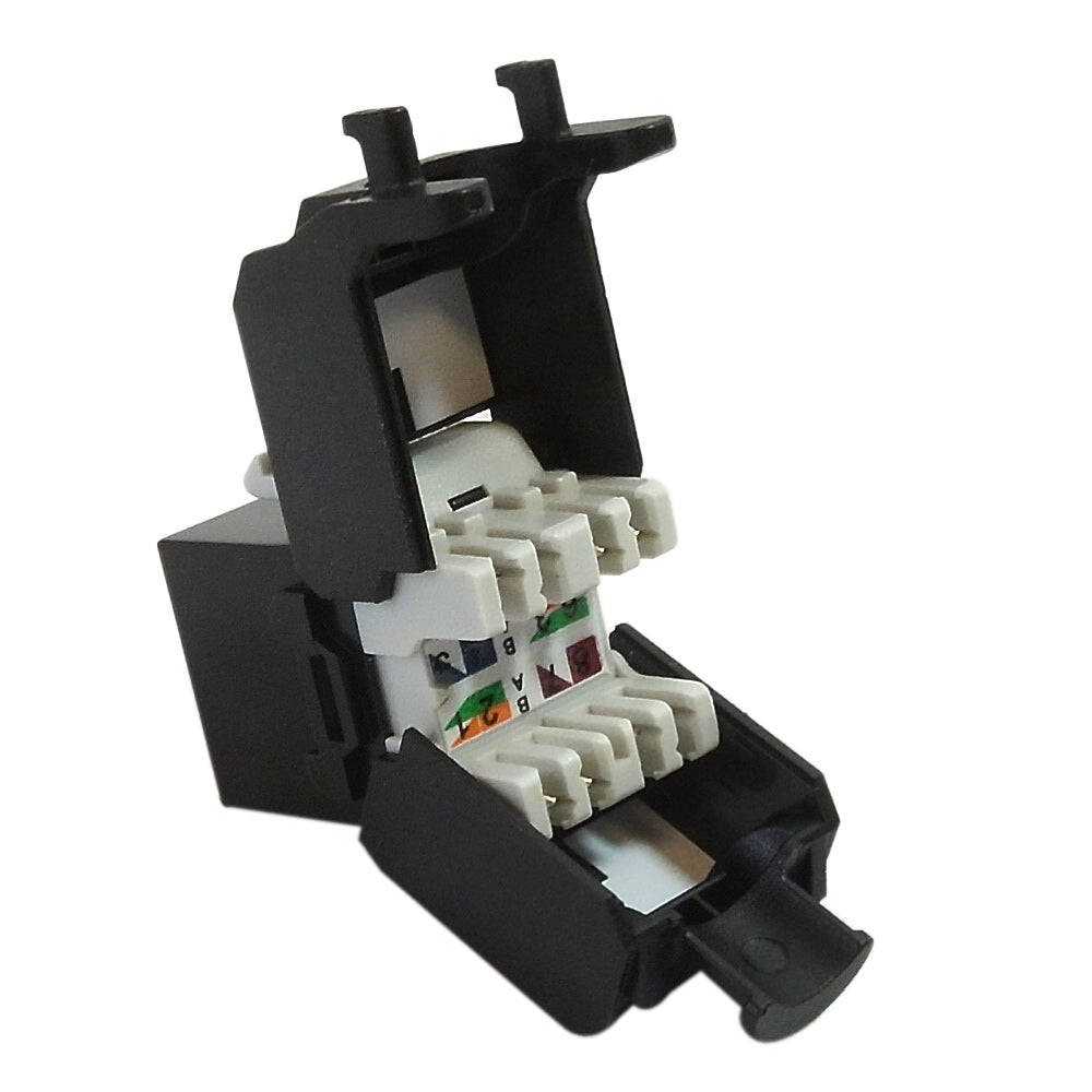 RJ45 Cat6a Slim Profile 180 Degree Jack, 110 Punch-Down Style or Tool-Less – Generic – Wall Plate Inserts & Jacks (photo 3)