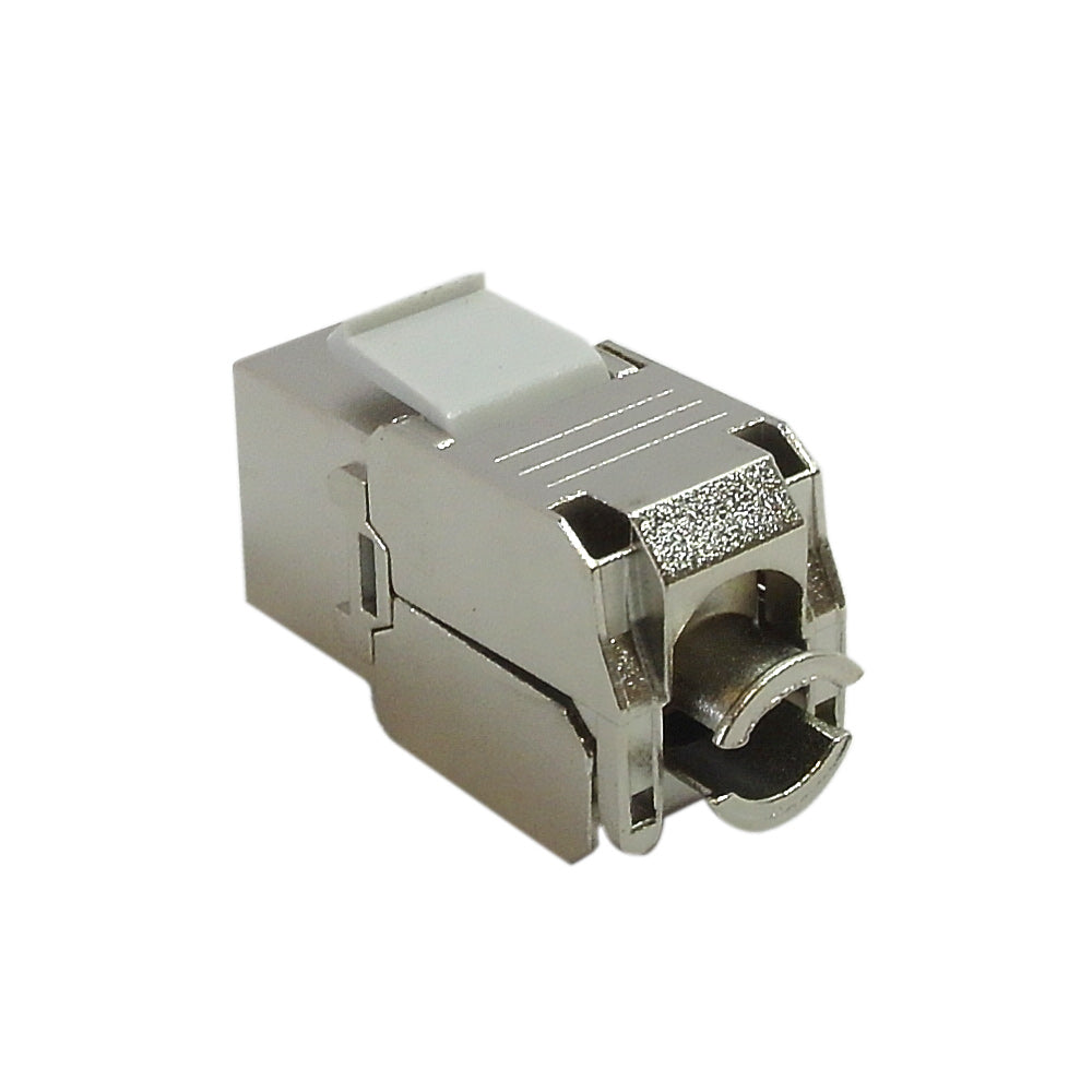 RJ45 Cat6a Slim Profile Jack, 110 Punch/Tool-Less, Shielded - Stainless Steel – Generic – Wall Plate Inserts & Jacks (photo 2)