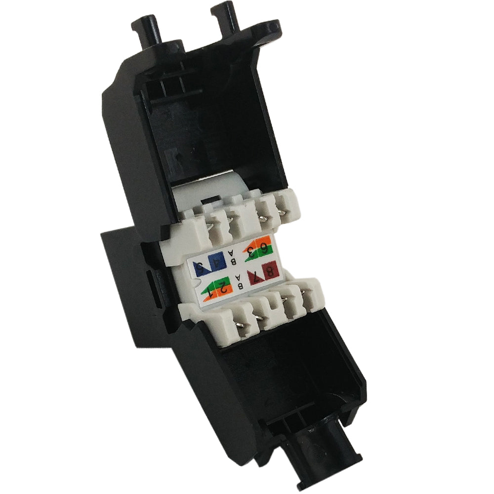 RJ45 Cat6 Slim Profile 180 Degree Jack, 110 Punch-Down or Tool-Less – Generic – Wall Plate Inserts & Jacks (photo 3)