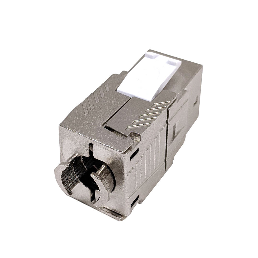 RJ45 Cat8 Slim Profile Jack, 110 Punch/Tool-Less, Shielded - Stainless Steel – Generic – Wall Plate Inserts & Jacks (photo 2)
