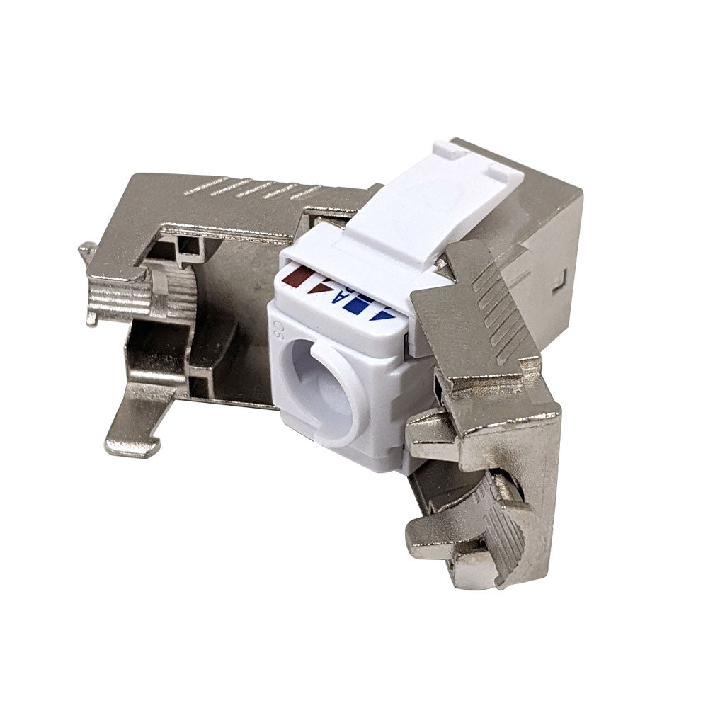 RJ45 Cat8 Slim Profile Jack, 110 Punch/Tool-Less, Shielded - Stainless Steel – Generic – Wall Plate Inserts & Jacks (photo 3)
