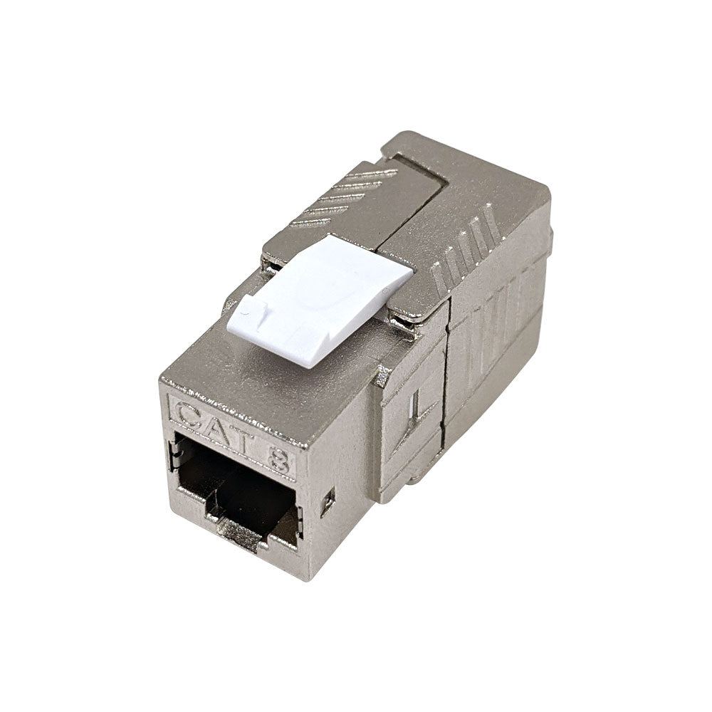 RJ45 Cat8 Slim Profile Jack, 110 Punch/Tool-Less, Shielded - Stainless Steel – Generic – Wall Plate Inserts & Jacks