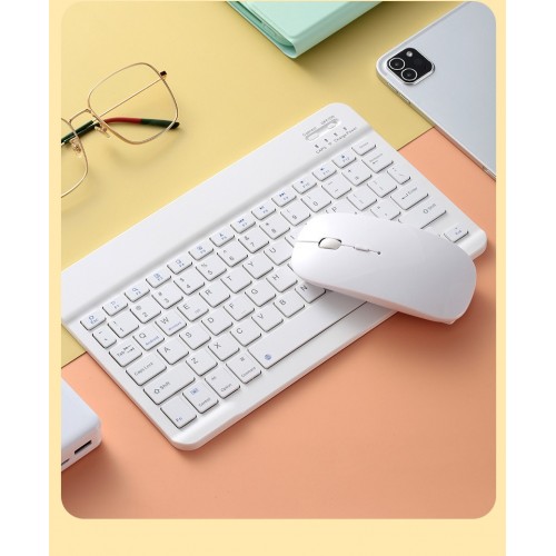 030 Mini Bluetooth Keyboard and Mouse Combo, White – Generic