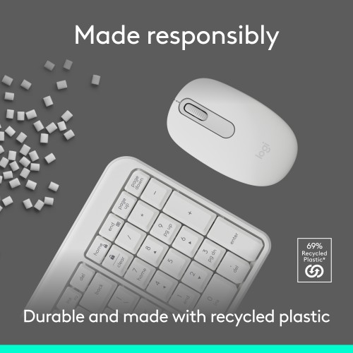 Logitech MK250 Compact Bluetooth Wireless Mouse & Keyboard - Off-White – Wireless Combo (photo 2)