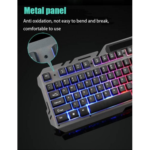 BT390 Backlit USB Gaming Keyboard and Mouse Combo, New – Ice Armor – Wired Combo (photo 2)
