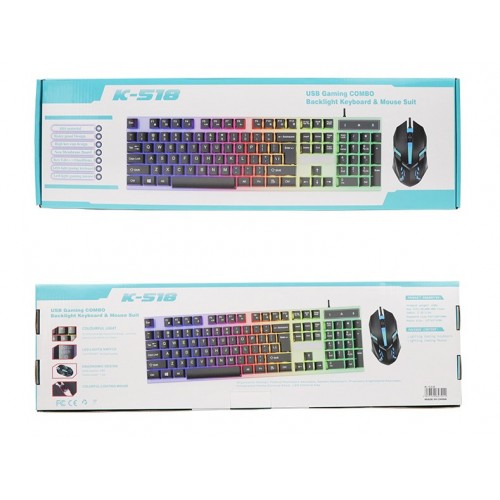 K158 Backlit USB Gaming Keyboard and Mouse Combo, New – Generic – Wired Combo (photo 4)