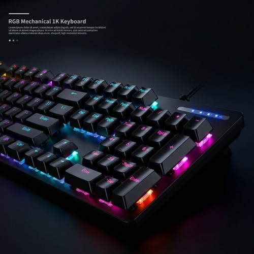 K74 Backlit USB Gaming Mechanical Keyboard, New – Generic (photo 2)