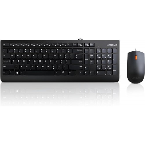 Lenovo 300 USB Keyboard and Mouse Combo, Black, New – Wired Combo