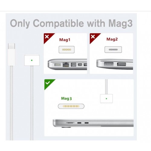 3.3FT(1M) Type-C Male to Magsafe 3 Power Connector Cable for Apple – Generic – Laptop AC Adapter (photo 2)