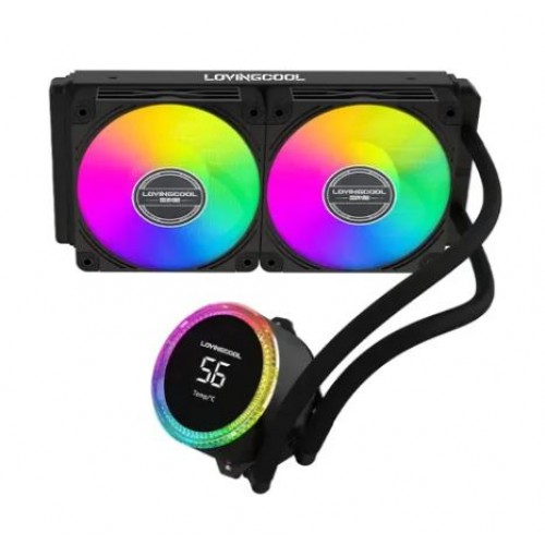 LC-B240-T 240mm ARGB Liquid Cooler With Temperature Display (Black) – LovingCool – CPU Fan