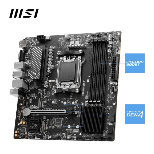 MSI PRO B650M-P, AM5, 4*DDR5, PCIE4.0, Type-C Motherboard (photo 3)