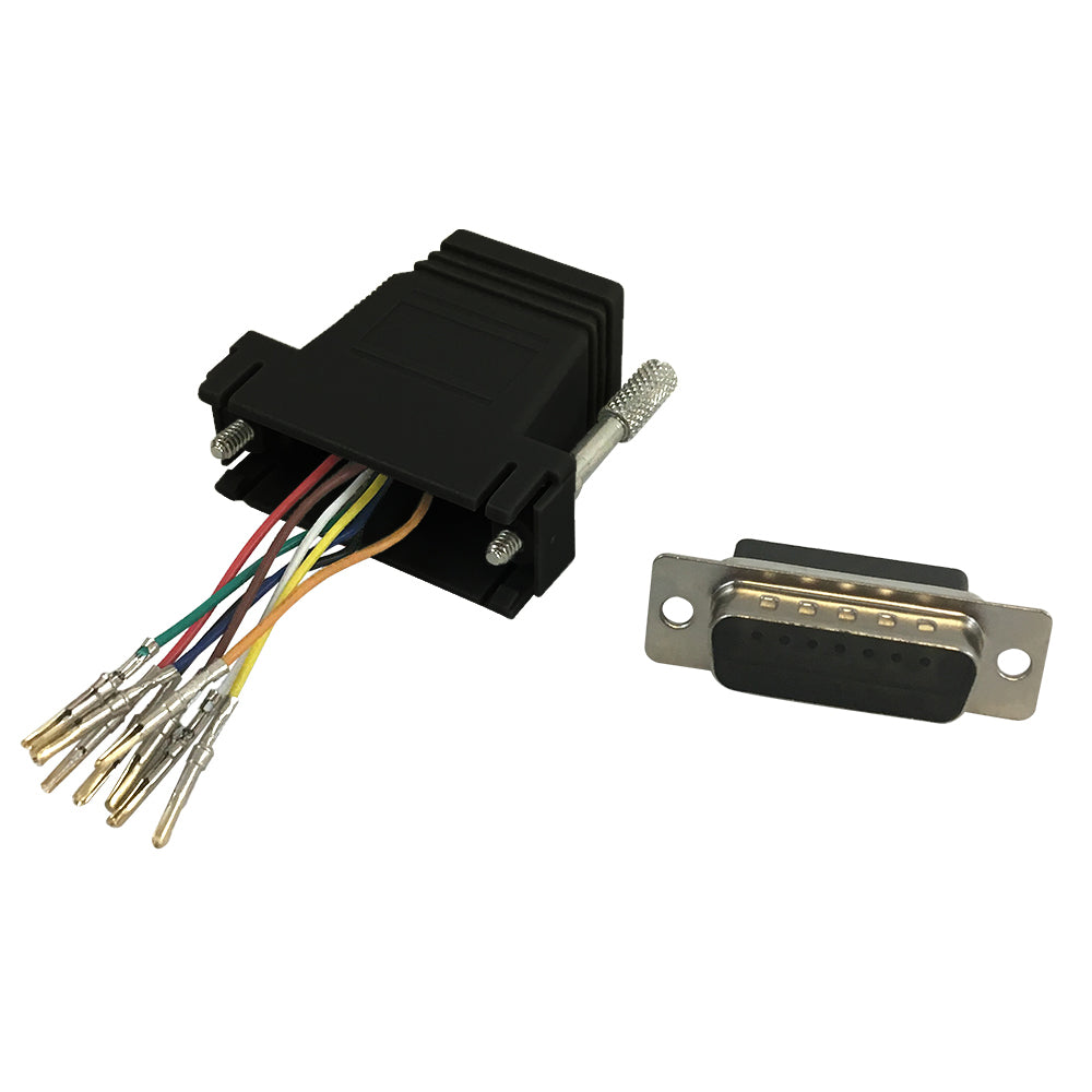 RJ45 Female to DB15 Male Modular Adapter - Black – Generic