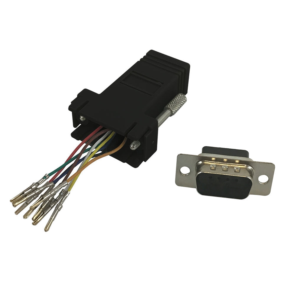 RJ45 Female to DB9 Male Modular Adapter - Black – Generic