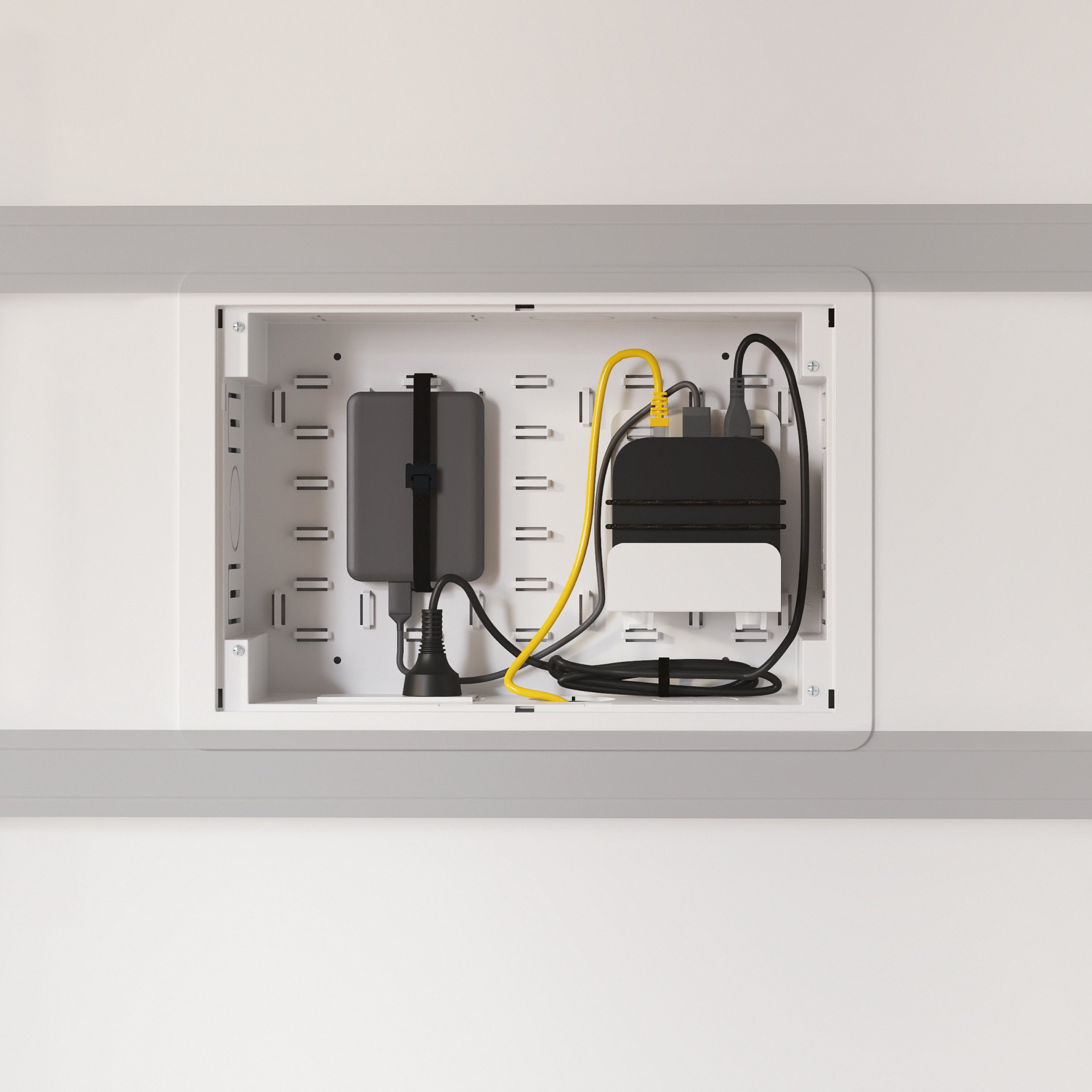 In-wall Media Enclosure Box with Cover 15.7" x 10.9" x 3.9" - One Device Holder - White – Generic – Enclosure Boxes (photo 3)