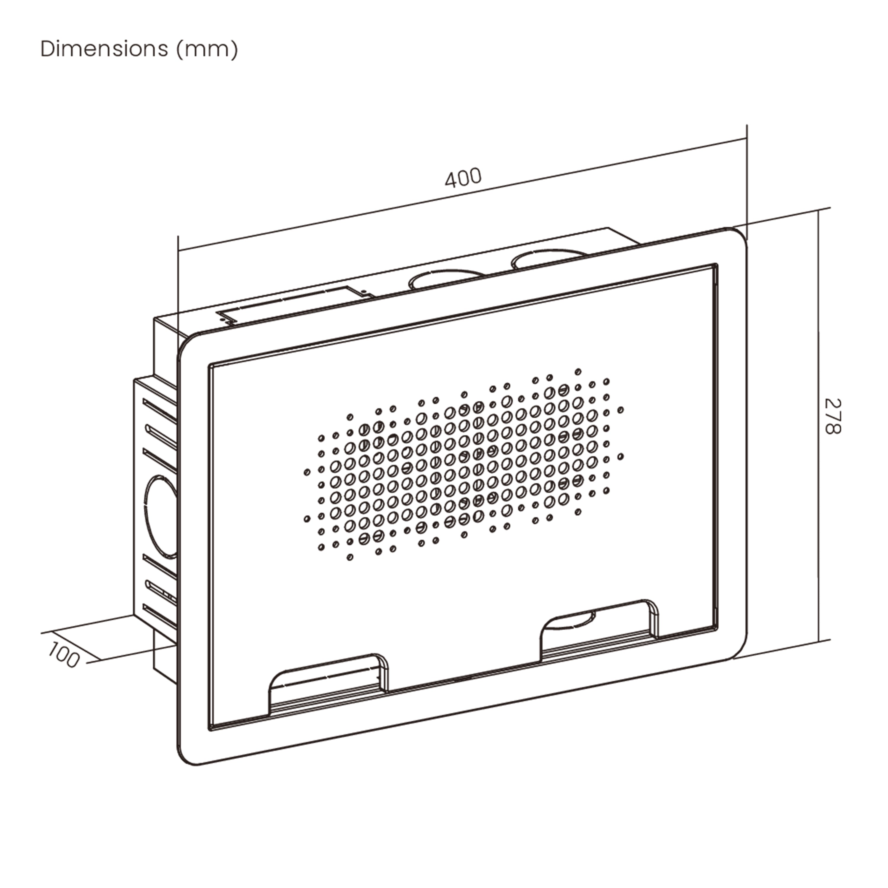 In-wall Media Enclosure Box with Cover 15.7" x 10.9" x 3.9" - One Device Holder - White – Generic – Enclosure Boxes (photo 5)