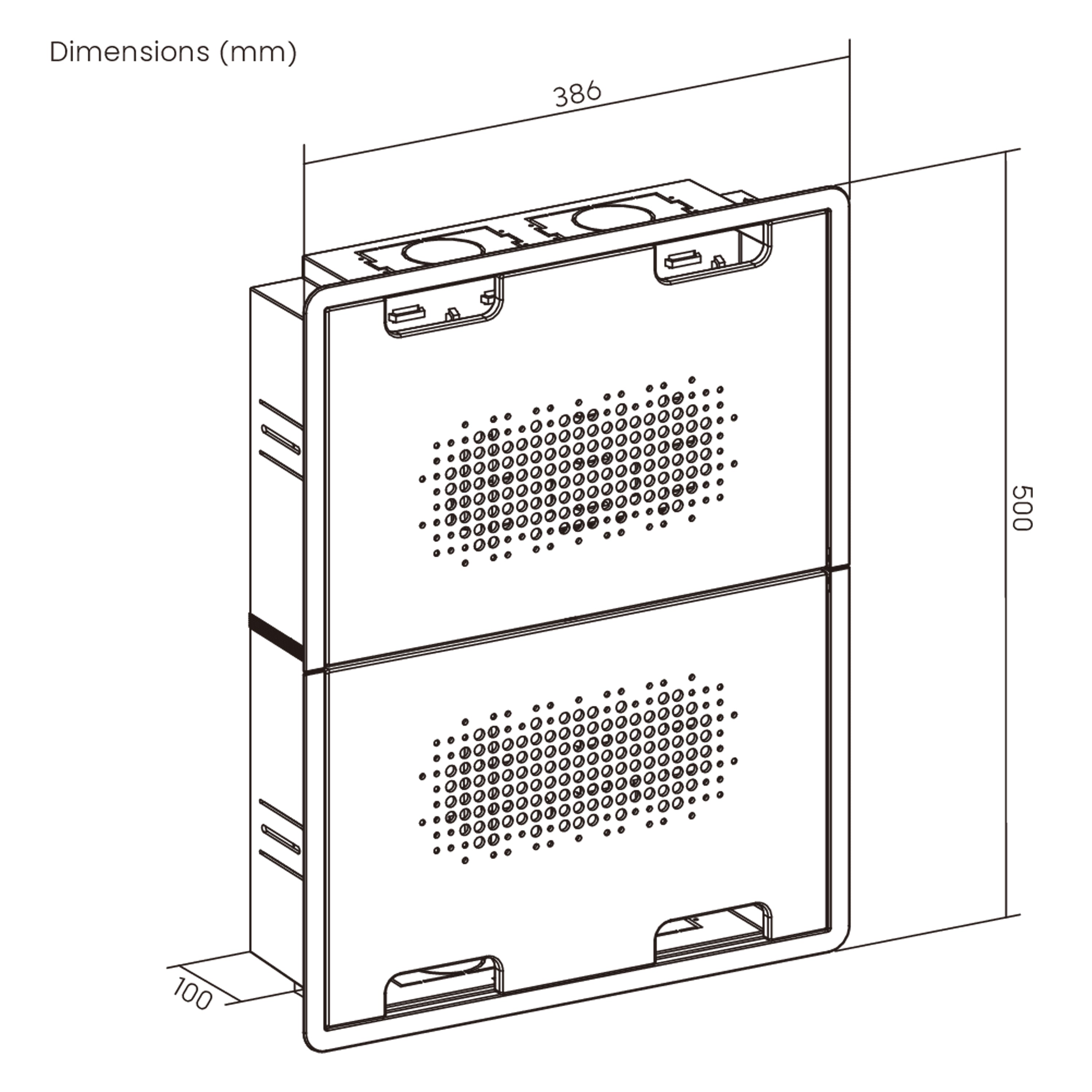 In-wall Media Enclosure Box with Cover 19.7" x 15.2" x 3.9" - Two Device Holders - White – Generic – Enclosure Boxes (photo 5)
