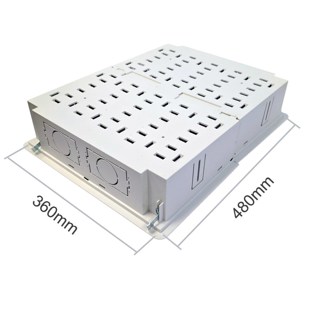 In-wall Media Enclosure Box with Cover 19.7" x 15.2" x 3.9" - Two Device Holders - White – Generic – Enclosure Boxes (photo 6)