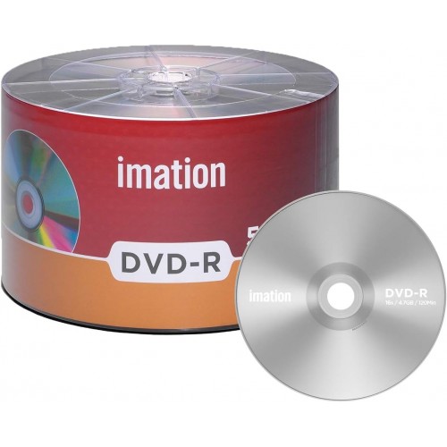 Imation DVD-R 16X 4.7GB/120Min 50-Pack Branded Logo Blank Disc – Media (CD/DVD)