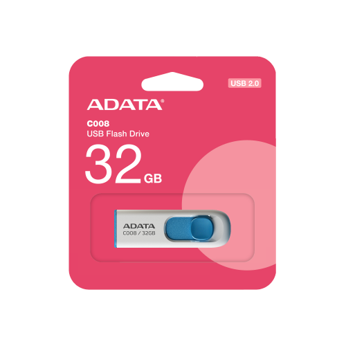 ADATA C008 USB 2.0 32GB Retractable Capless Flash Drive – USB Memory Stick