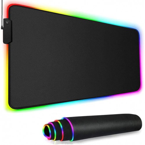 Gaming Mouse Pad with LED Light 900x400x4mm, Black – Generic