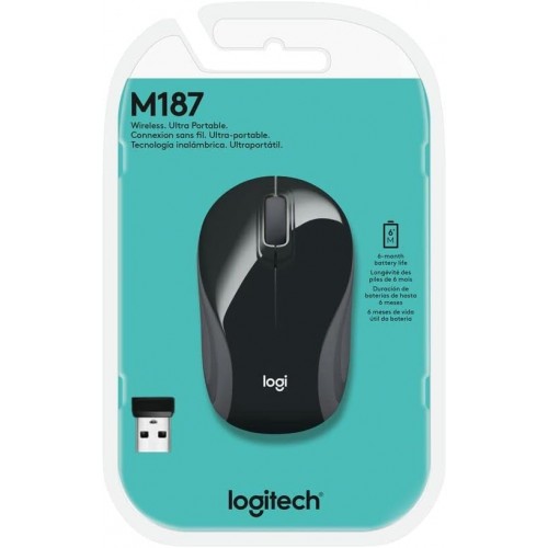 Logitech M187 Wireless Mini Mouse - Black, New – Wireless Mouse (photo 3)