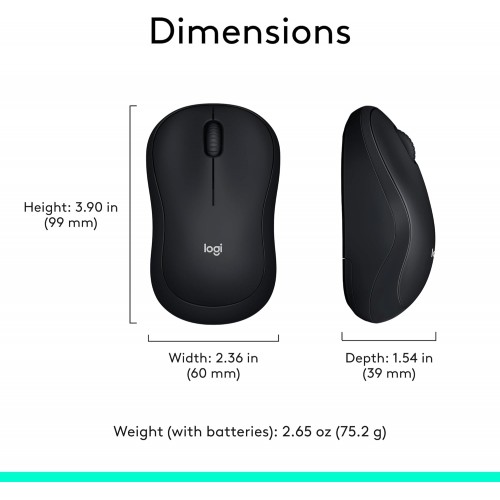 (Poly Bag Refurb) Logitech M185 Wireless Mouse, Black – Refurbished – Refurbished (photo 2)