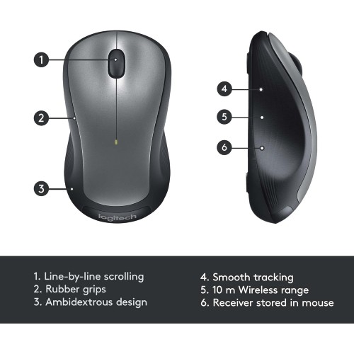 (Poly Bag Refurb) Logitech M310 Full Size Wireless Mouse, Silver – Refurbished – Refurbished (photo 2)