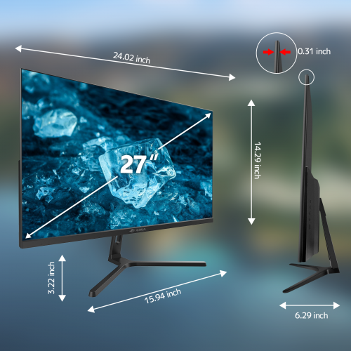CRUA CR270BM 27" FHD 100Hz Monitor, Flat – New Monitor (photo 2)