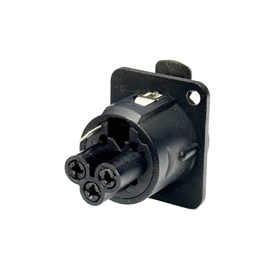 Neutrik 3-pin XLR Female D-cut Panel Mount - Screw-Down – Generic – Neutrik Connectors and Accessories (photo 2)