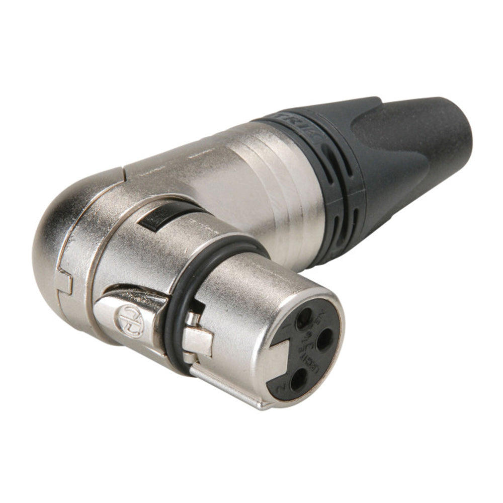 Neutrik 3-Pin XLR Right Angle Female Connector - Nickel with Silver Pins – Generic