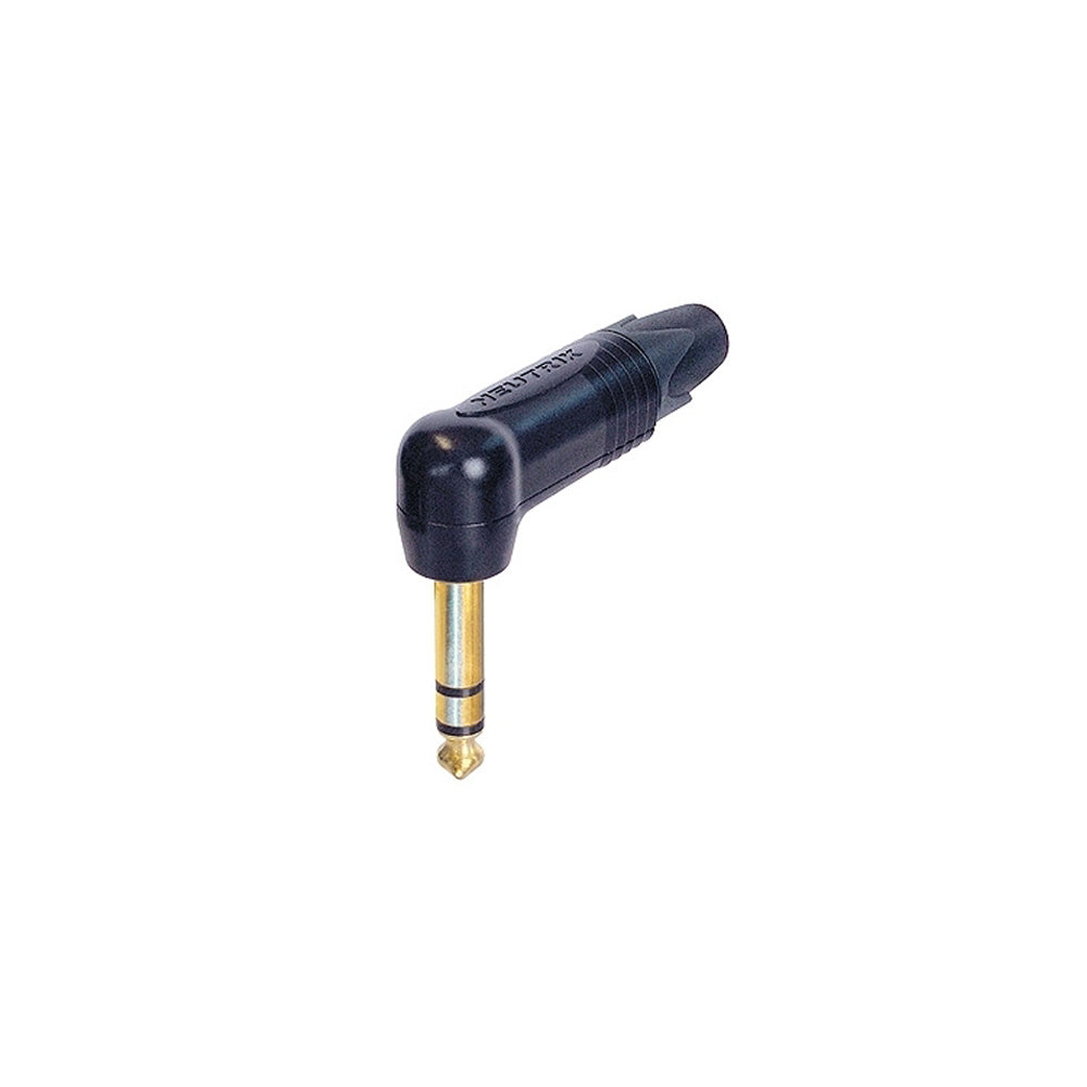 Neutrik 90 Degree 1/4 inch TRS Male Slim Plug - Black with Gold Pins – Generic