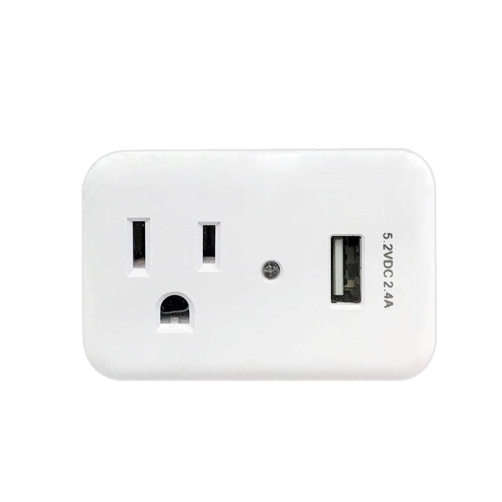 1 Outlet Power Tap - 150J Surge protection, 1 Fast Charge USB Port - White – Generic – Power Strips & Surge Protectors