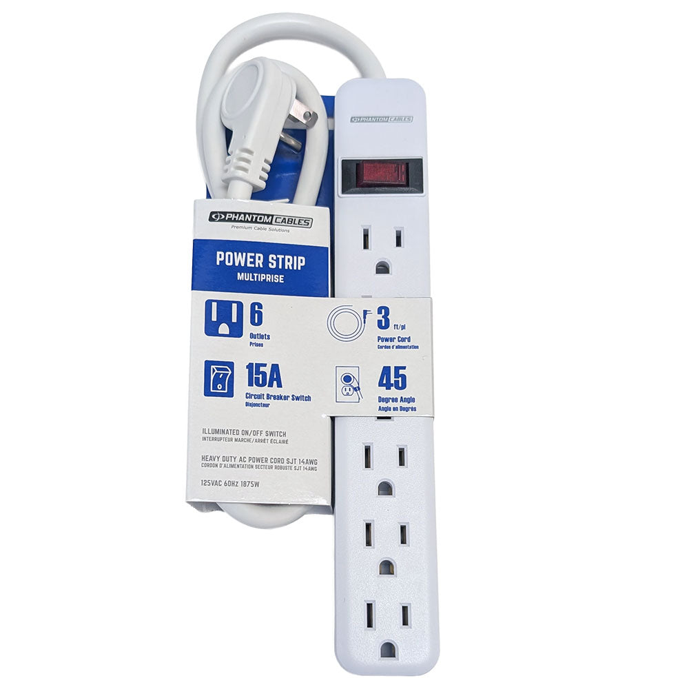 6 Outlet Power Strip - 45 Degree Angle 5-15P Plug – Generic – Power Strips & Surge Protectors (photo 13)