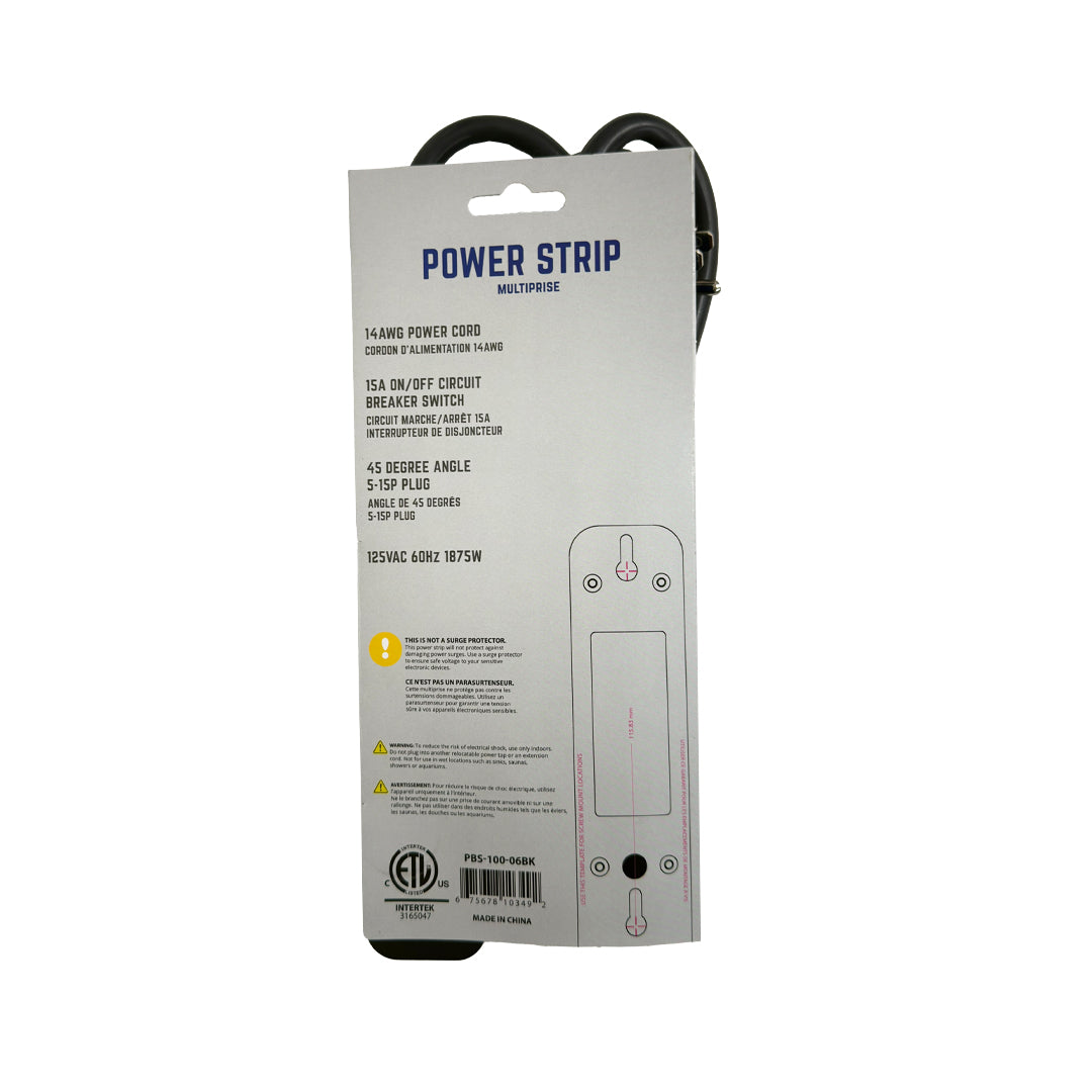 6 Outlet Power Strip - 45 Degree Angle 5-15P Plug – Generic – Power Strips & Surge Protectors (photo 8)