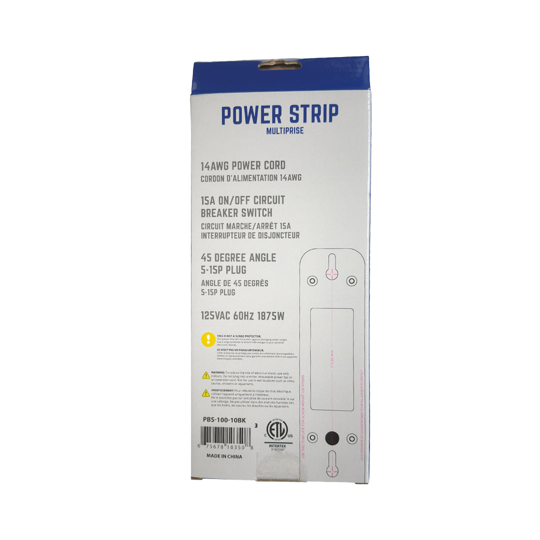 6 Outlet Power Strip - 45 Degree Angle 5-15P Plug – Generic – Power Strips & Surge Protectors (photo 11)