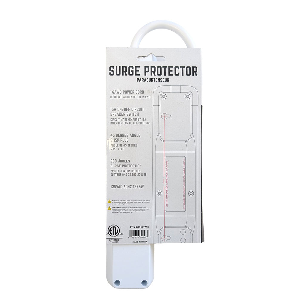 6 Outlet 900J Surge Protector - 45 Degree Angle 5-15P Plug – Circuit Breaker – Generic – Power Strips & Surge Protectors (photo 13)