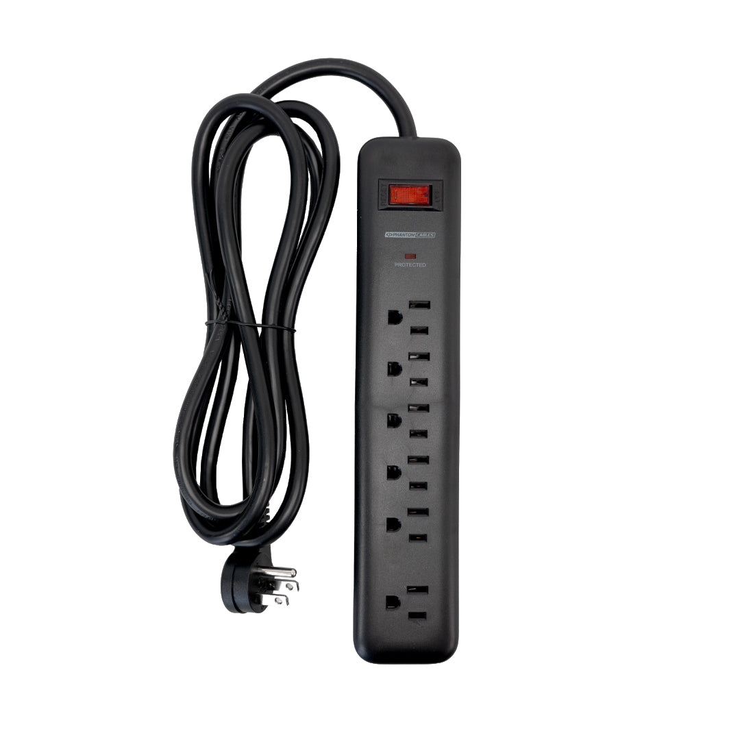 6 Outlet 900J Surge Protector - 45 Degree Angle 5-15P Plug – Circuit Breaker – Generic – Power Strips & Surge Protectors (photo 3)