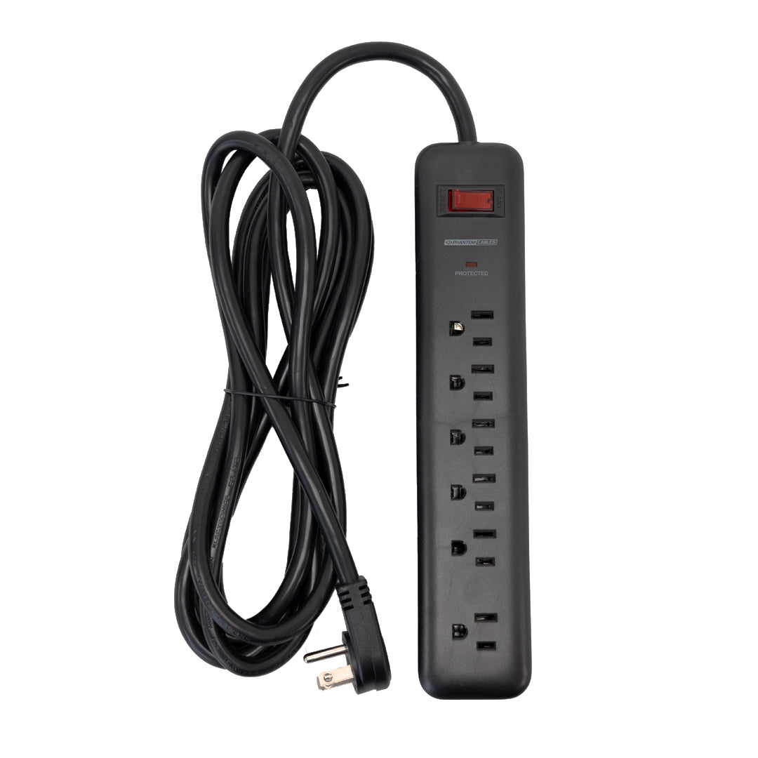 6 Outlet 900J Surge Protector - 45 Degree Angle 5-15P Plug – Circuit Breaker – Generic – Power Strips & Surge Protectors (photo 5)