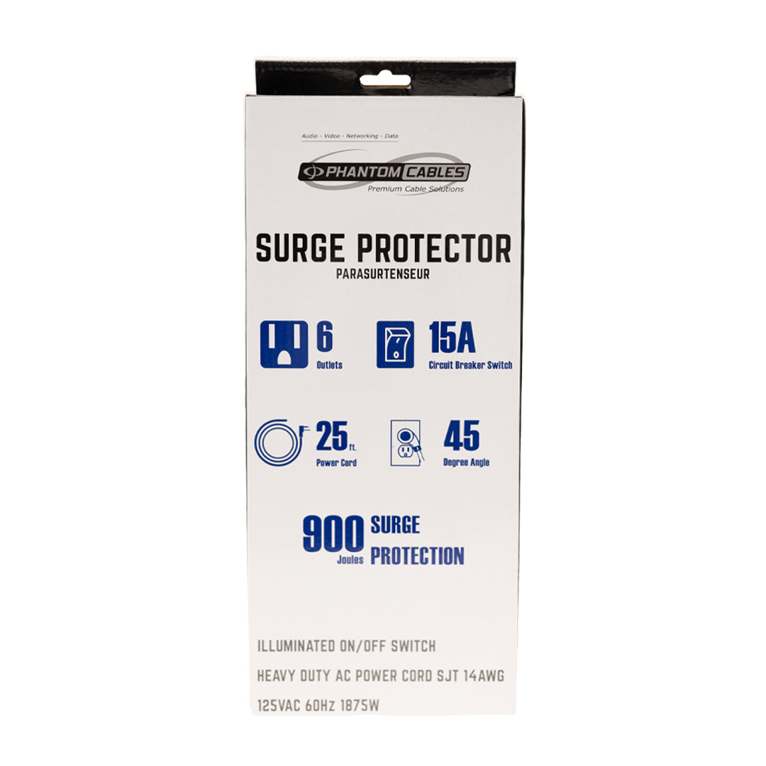 6 Outlet 900J Surge Protector - 45 Degree Angle 5-15P Plug – Circuit Breaker – Generic – Power Strips & Surge Protectors (photo 10)