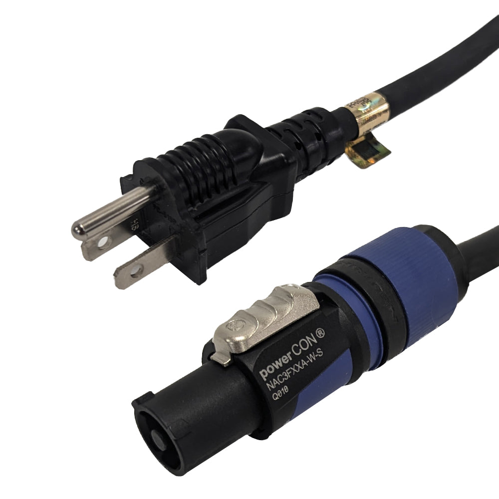 5-15P to PowerCON Blue AC Power-in - 14AWG SJOW - BLACK – Generic