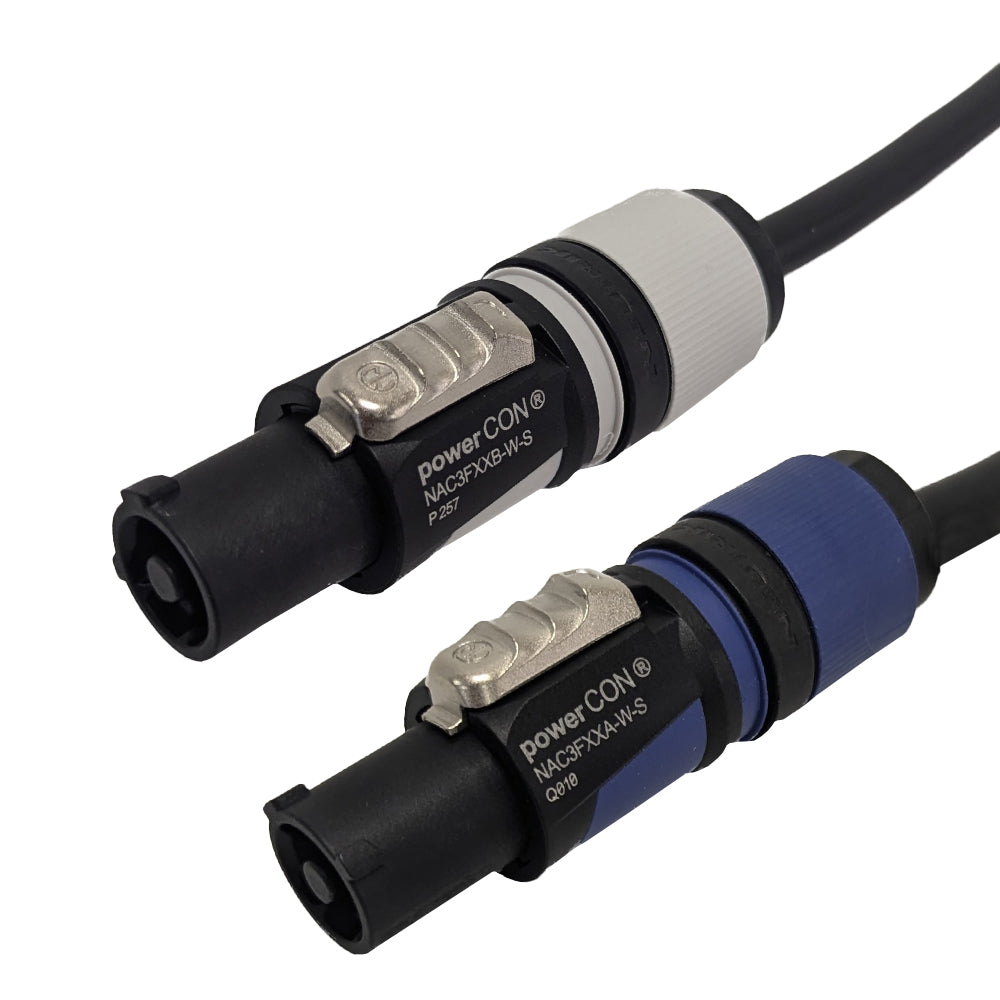 PowerCON Blue to Grey AC Power-in/out - 14AWG SJOW - BLACK – Generic