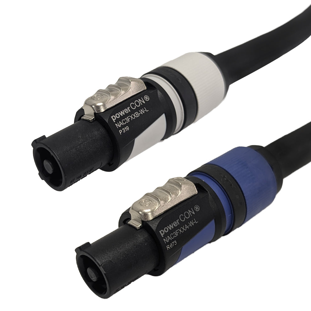 PowerCON Blue to Grey AC Power-in/out - 12AWG SOOW - BLACK – Generic