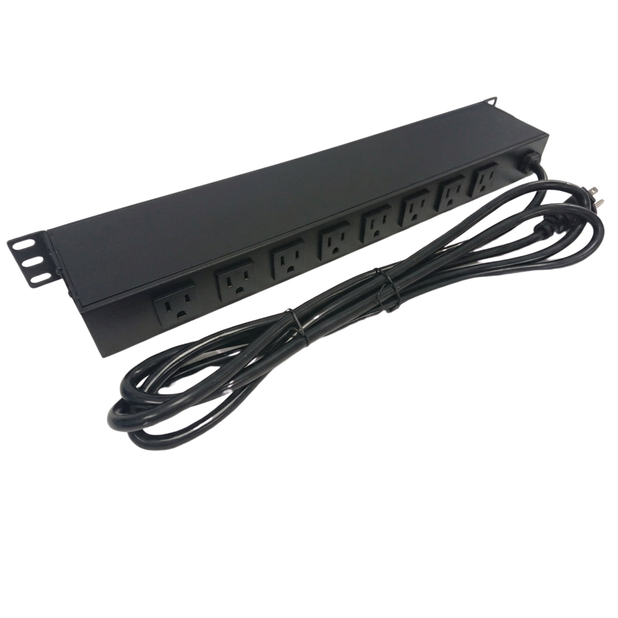 19 Inch Horizontal Rack Mount PDU 8x5-15R Rear 2x5-15R Front With Breaker Switch & 8ft Cord – Generic – Rack Mount Power Strips & Surge Protectors (photo 2)