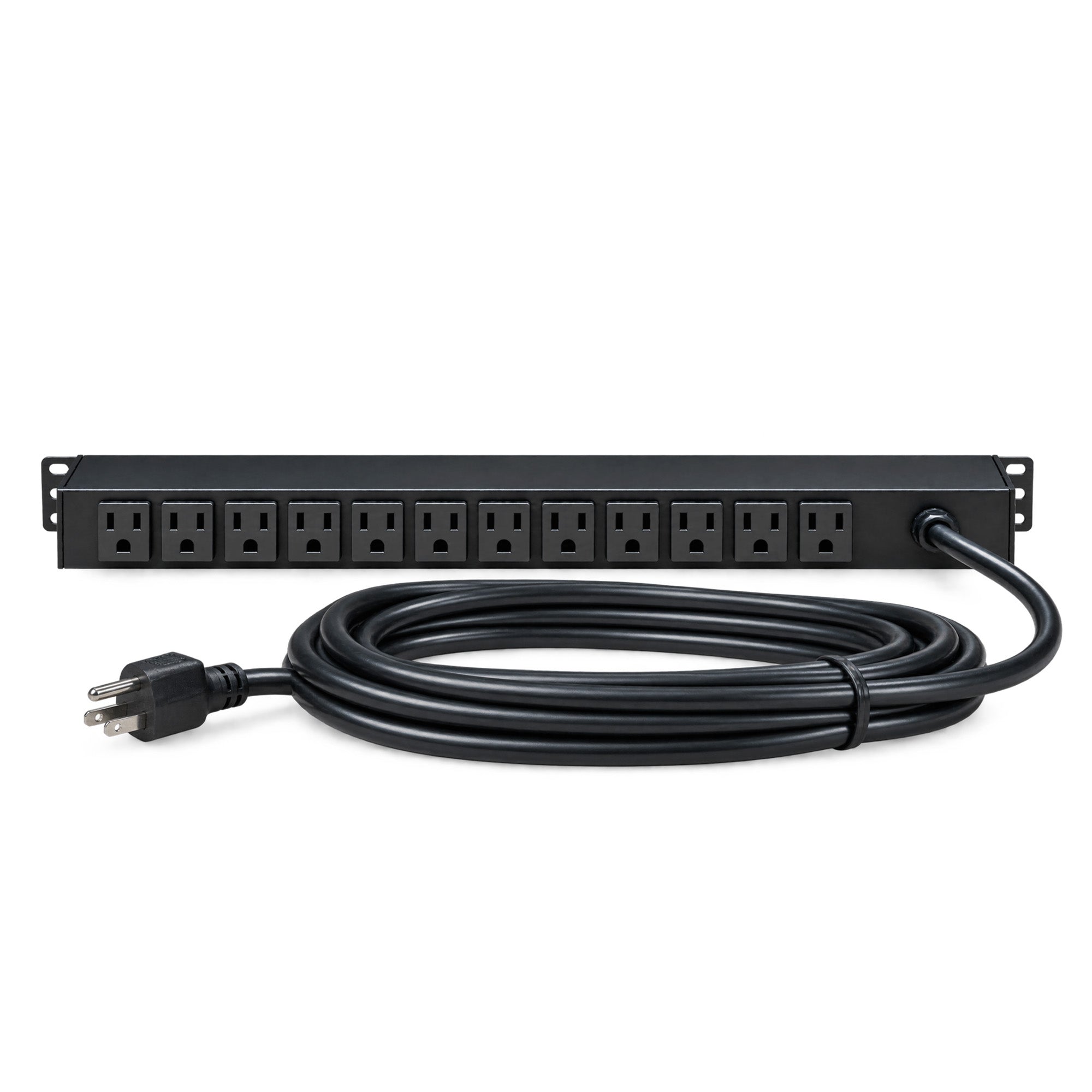 19 Inch Horizontal Rack Mount PDU 12x5-15R Rear 2x5-15R Front With Load Reset & 15ft Cord – Generic – Rack Mount Power Strips & Surge Protectors (photo 2)