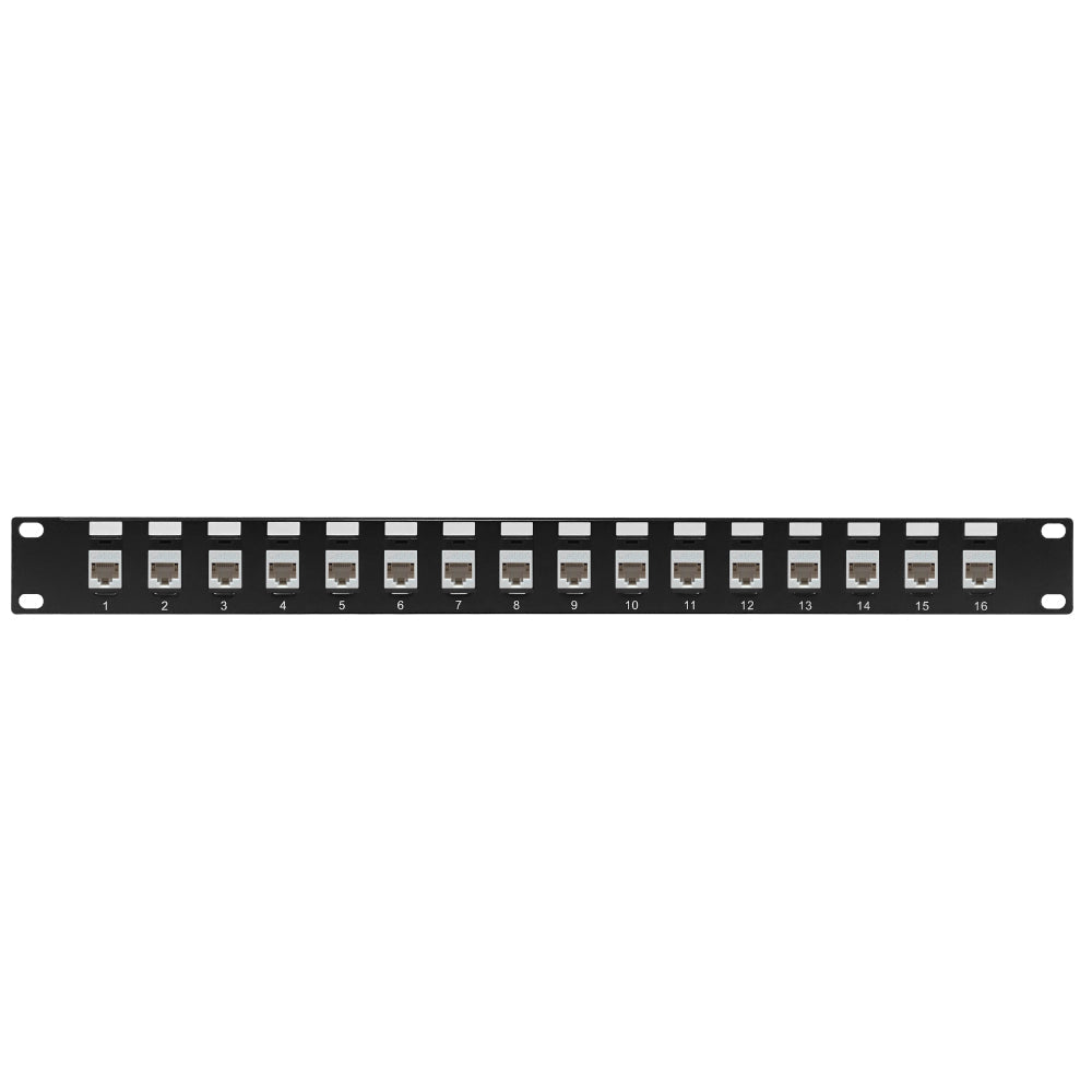 16-Port Cat6a Patch Panel, 19" Rackmount 1U - Pass-Through – Generic – CAT6A Patch Panels (photo 2)