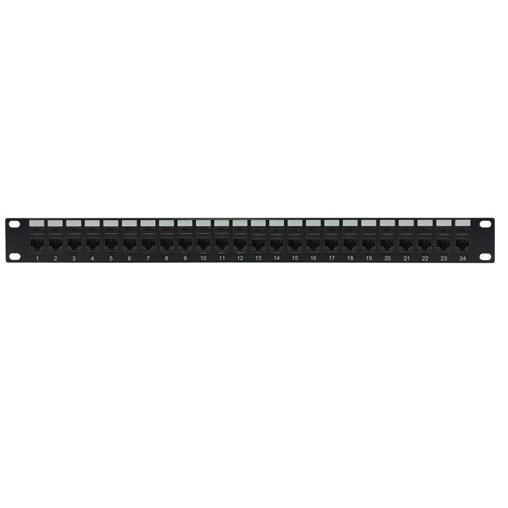 24-Port CAT6 Patch Panel, 19" Rackmount 1U - Pass-Through – Generic