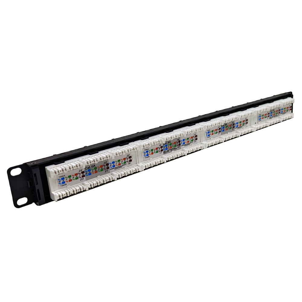 24-Port CAT6A Patch Panel, 19" Rackmount 1U - 110 Punch-Down – Generic – CAT6A Patch Panels (photo 2)
