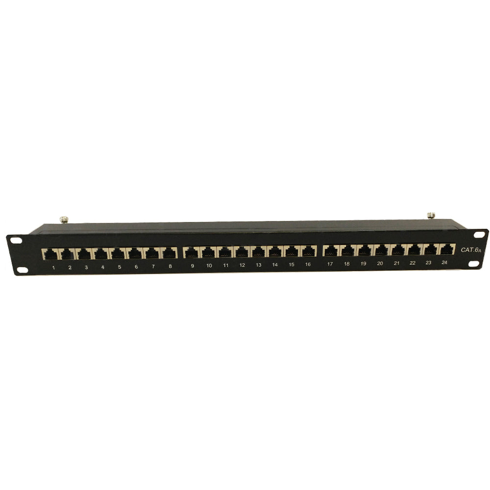 24-Port CAT6A Shielded Patch Panel, 19" Rackmount – Generic – CAT6A Patch Panels