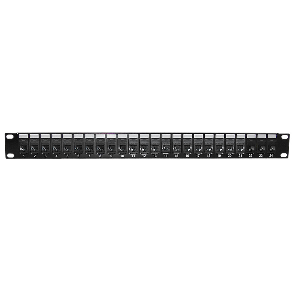 24-Port CAT6A Patch Panel, 19" Rackmount 1U - 110 Punch-Down – Generic
